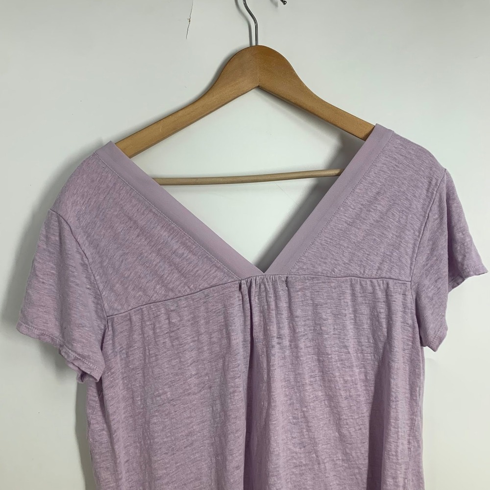 Sanctuary Lavender Heathered V-Neck Short Sleeve Top Purple Tee Size XL - Picture 6 of 14